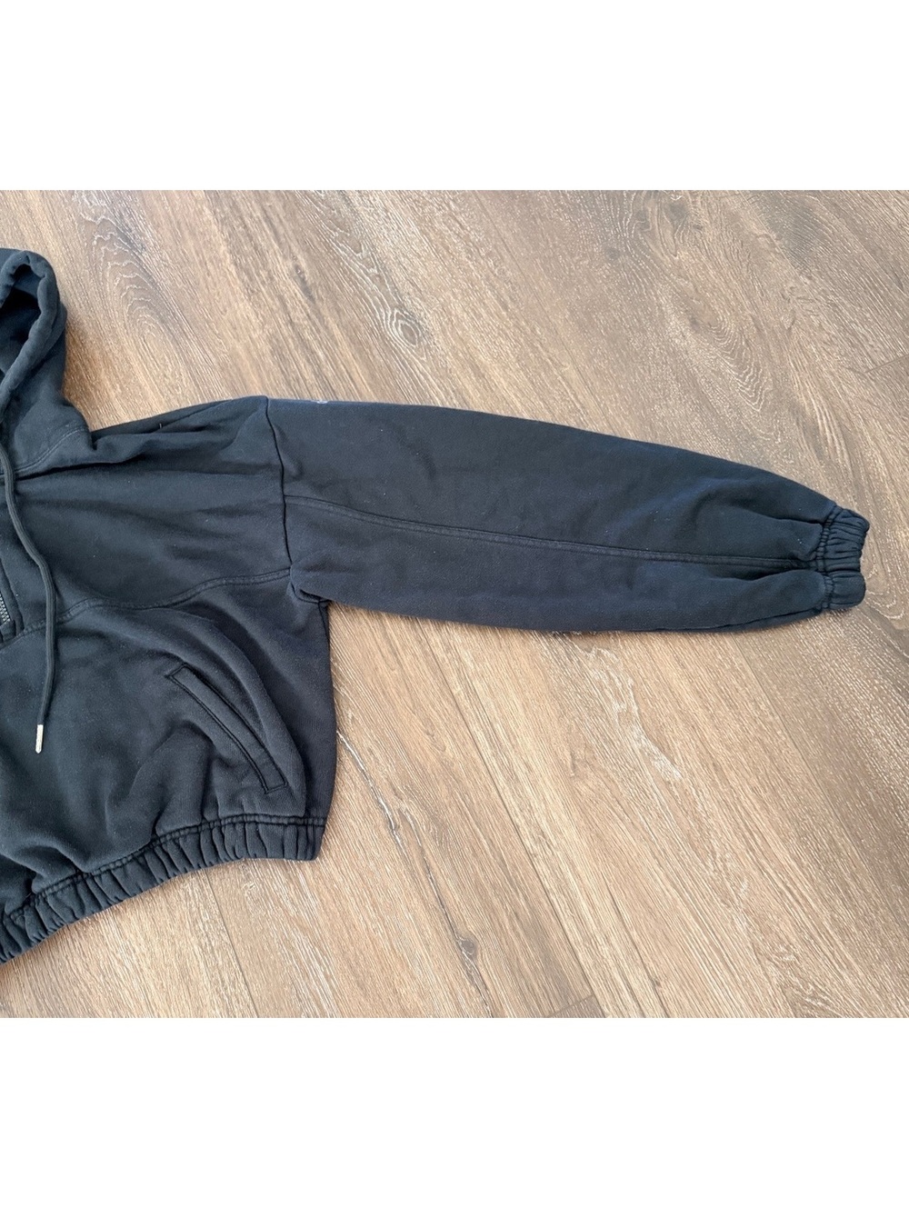Alo Yoga Refresh Stadium Half Zip Hoodie Black Cropped XS - Picture 4 of 6